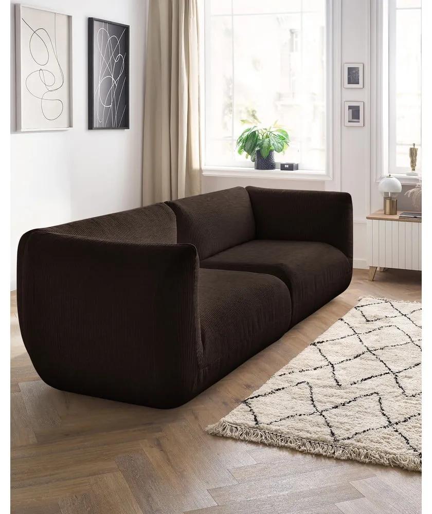 Тъмнокафяв велурен диван 260 cm Lecomte - Bobochic Paris