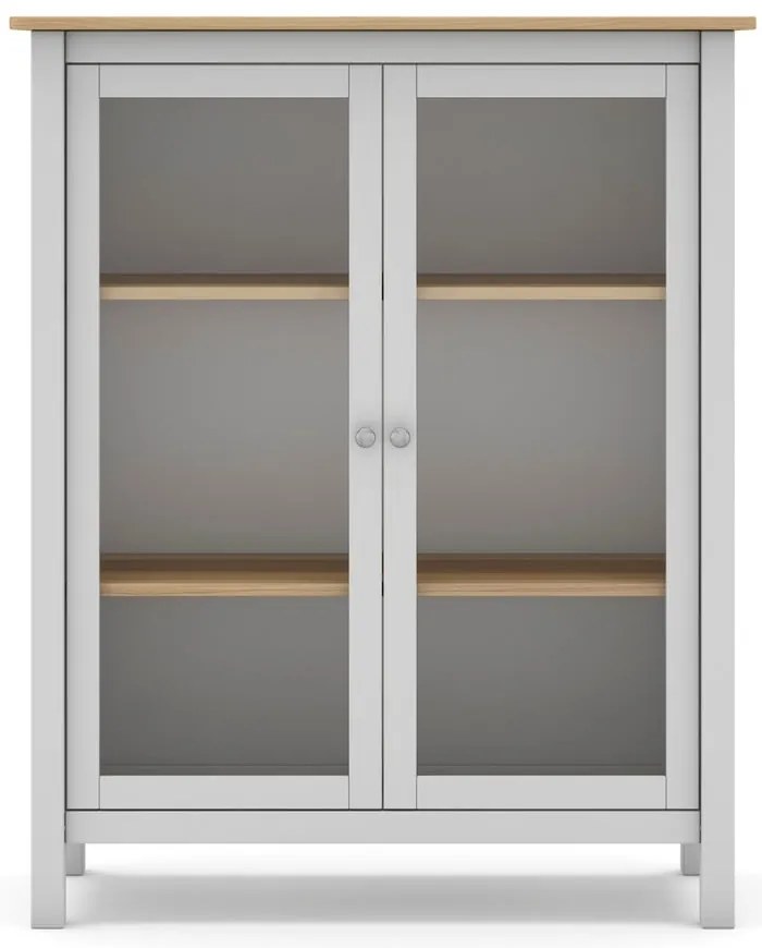 Витрина от бяла/естествена борова дървесина 90x110 cm Misti - Marckeric