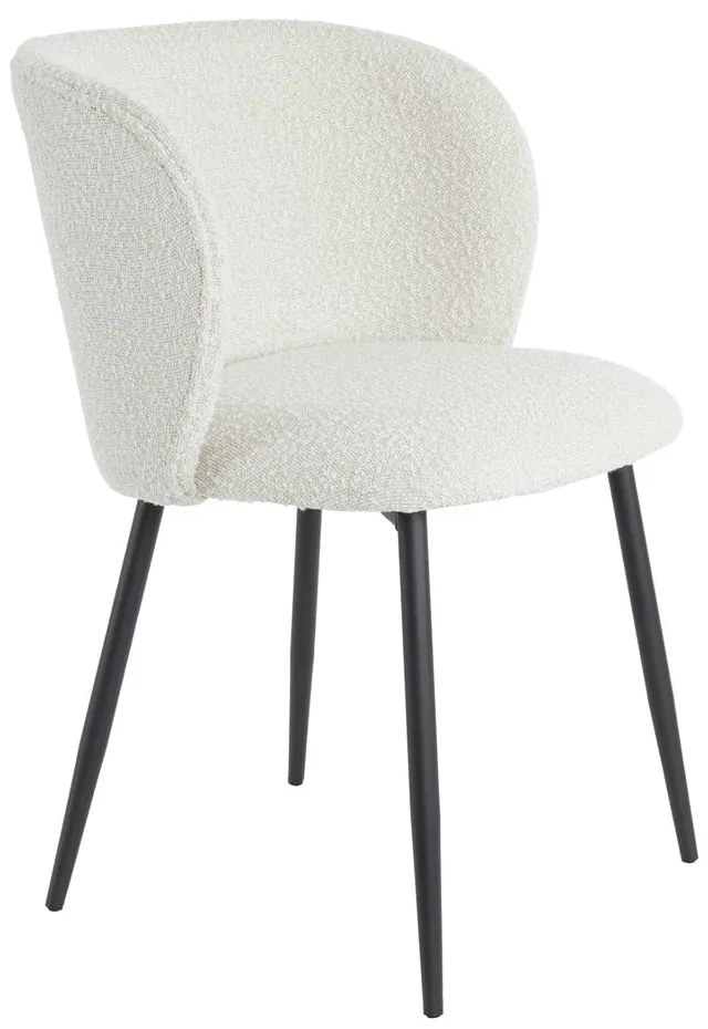 Бял тапициран трапезен стол Elyna – Light &amp; Living