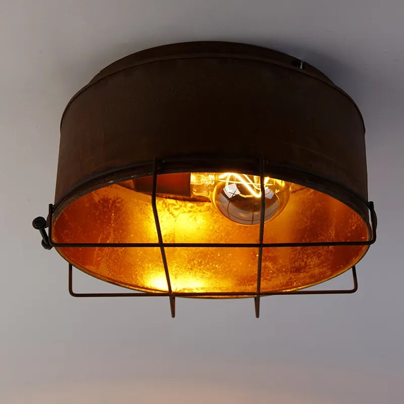 Индустриален таванен аплик ръждиво кафяв 35 см - Barril