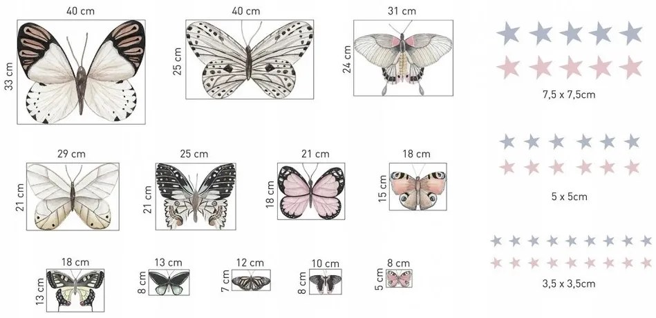 Очарователни стикери за стена Пеперуди