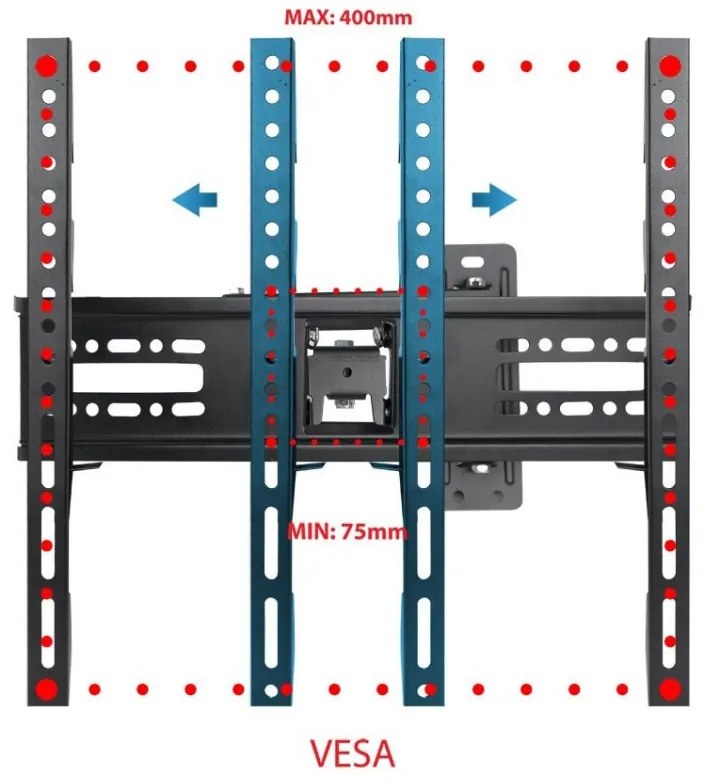 Стойка за телевизор Esperanza ERW016, 26" - 70", 400x400 мм, До 45 кг, Черен