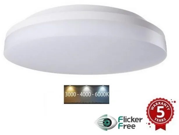 Sinclair - LED Плафон за повърхностен монтаж RDTJ LED/18W/230V 3000K/4000K/6000K IP54 бял