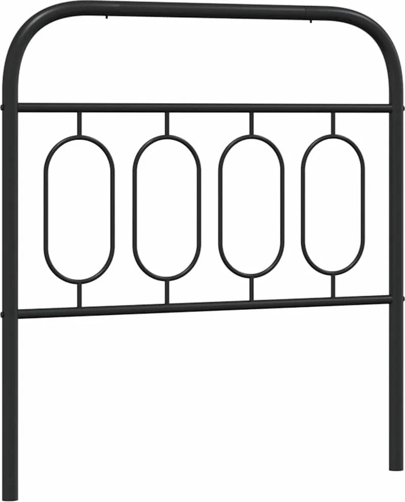 377145 vidaXL Метална резервна табла за легло, черна, 90 см