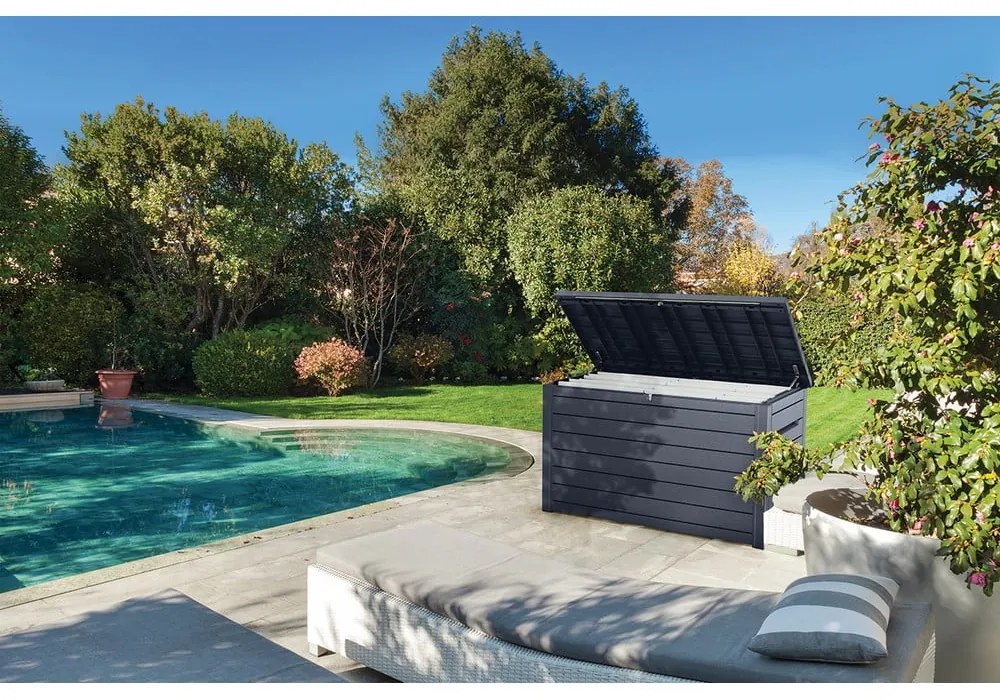 Антрацитна пластмасова градинска кутия за съхранение Ontario – Keter