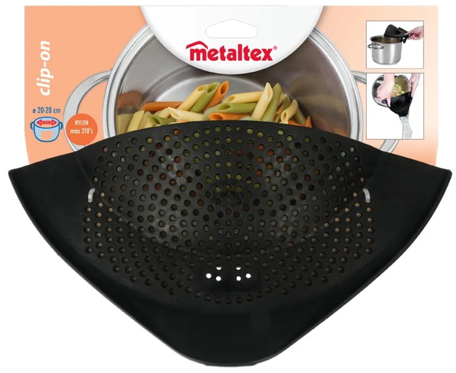 Цедка за макарони за тенджера Clip On, 28 x 13 cm - Metaltex