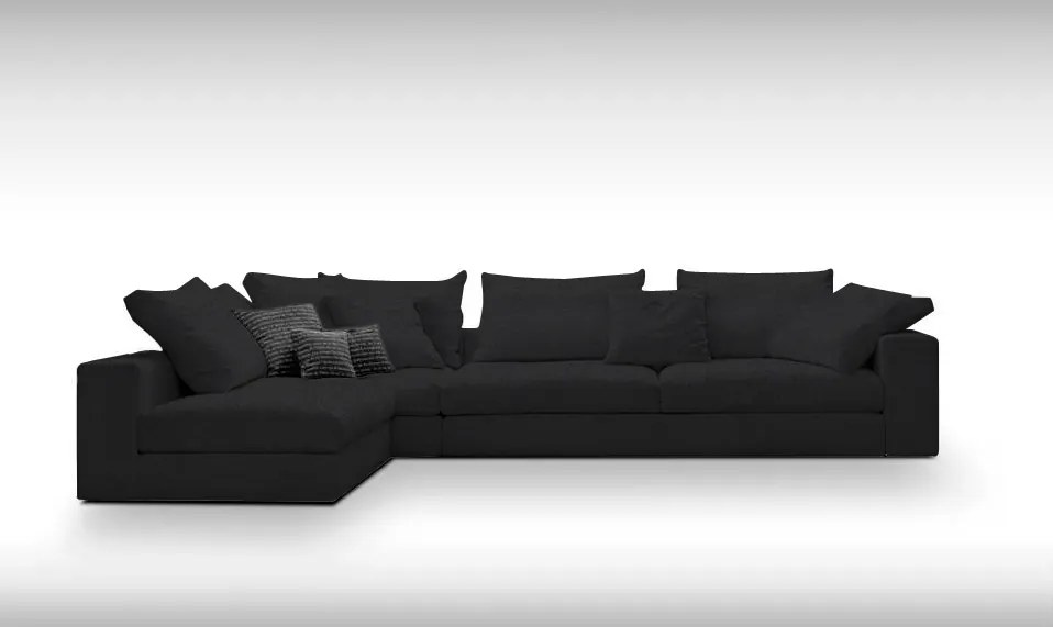 Ъгъл диван Гардероб лофт-Customizable-295φ 165β cm.-Black