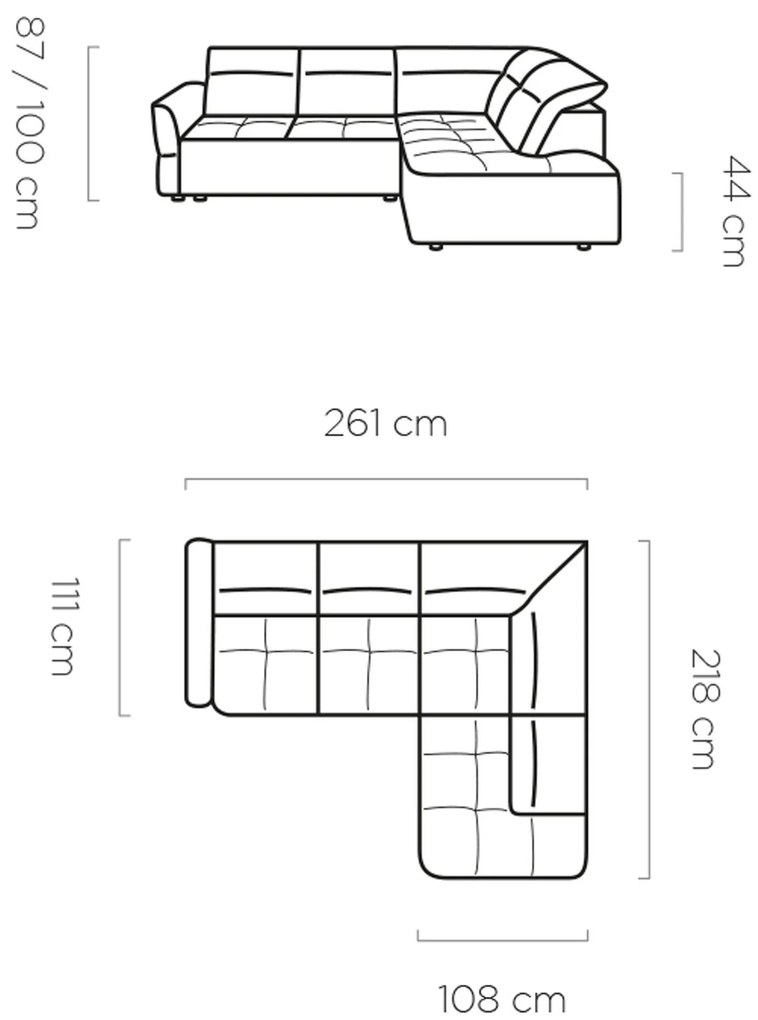 Ъглов диван Morello L-Gkri-Left