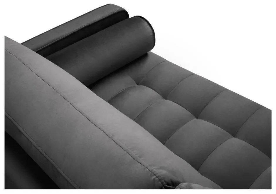 Тъмно сив диван от кадифе , 219 см Santo - Milo Casa