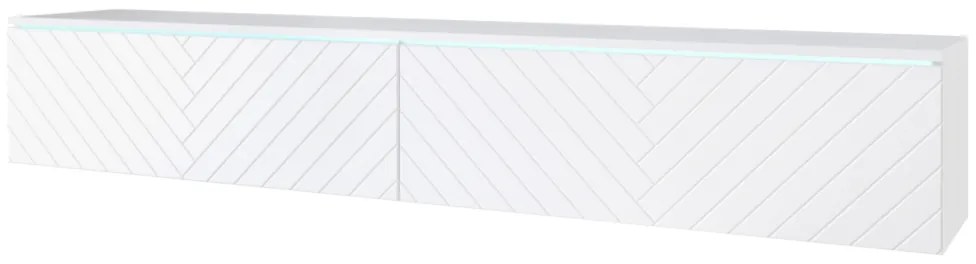 ТВ шкаф MENDES D 4, 180x30x33, бял/jodelka, без LED осветление