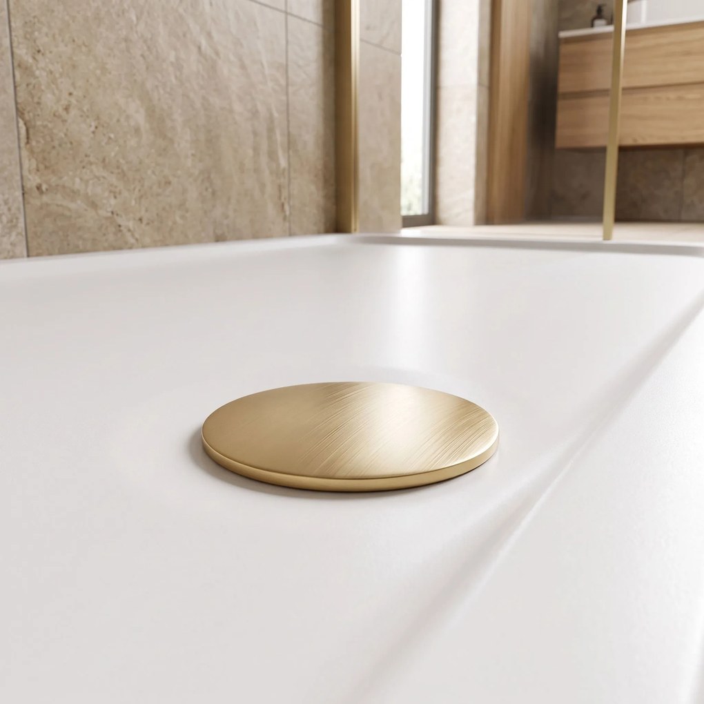 Корито за душ кабина-акрилно Rea Belmond White 90x120 Brush Gold
