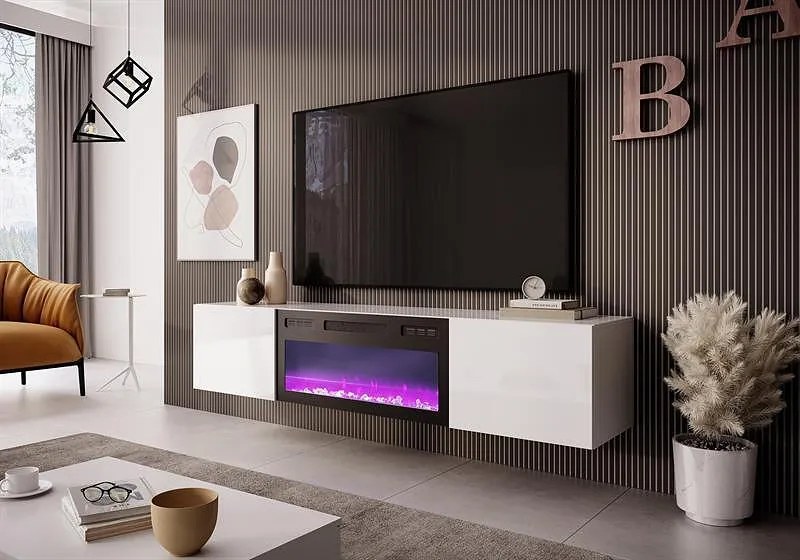 TV шкаф с вградена камина  LIVO RTV-180W K