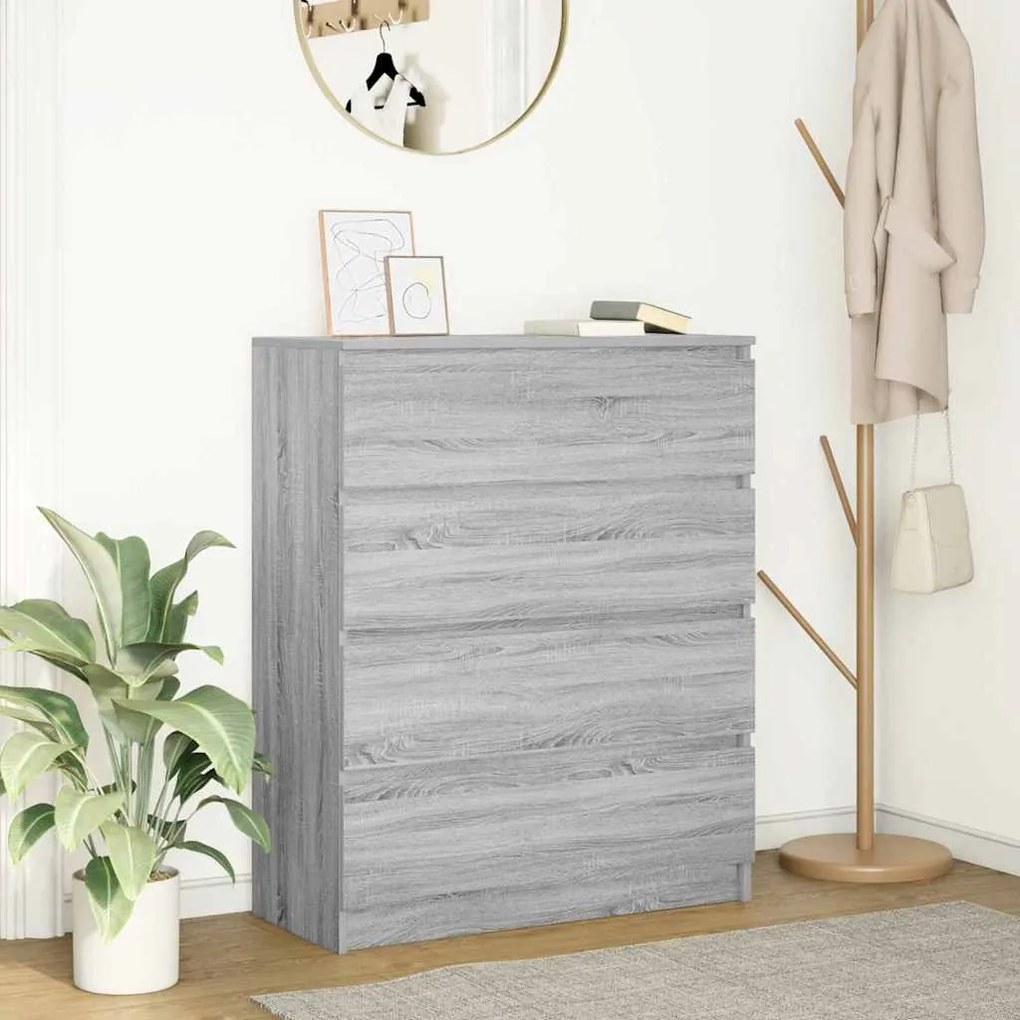 3328485 vidaXL Сайдборд, сив сонома, 80x35x99 см, инженерно дърво