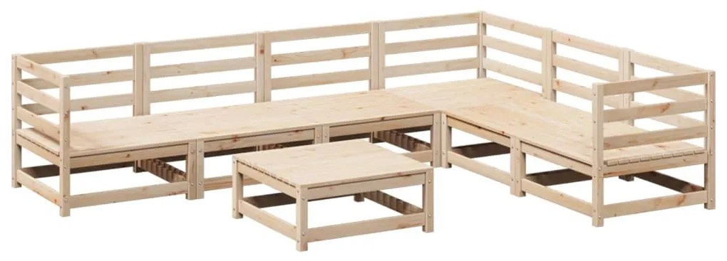 3299463 vidaXL Градински комплект диван от 7 части, масивно дърво бор