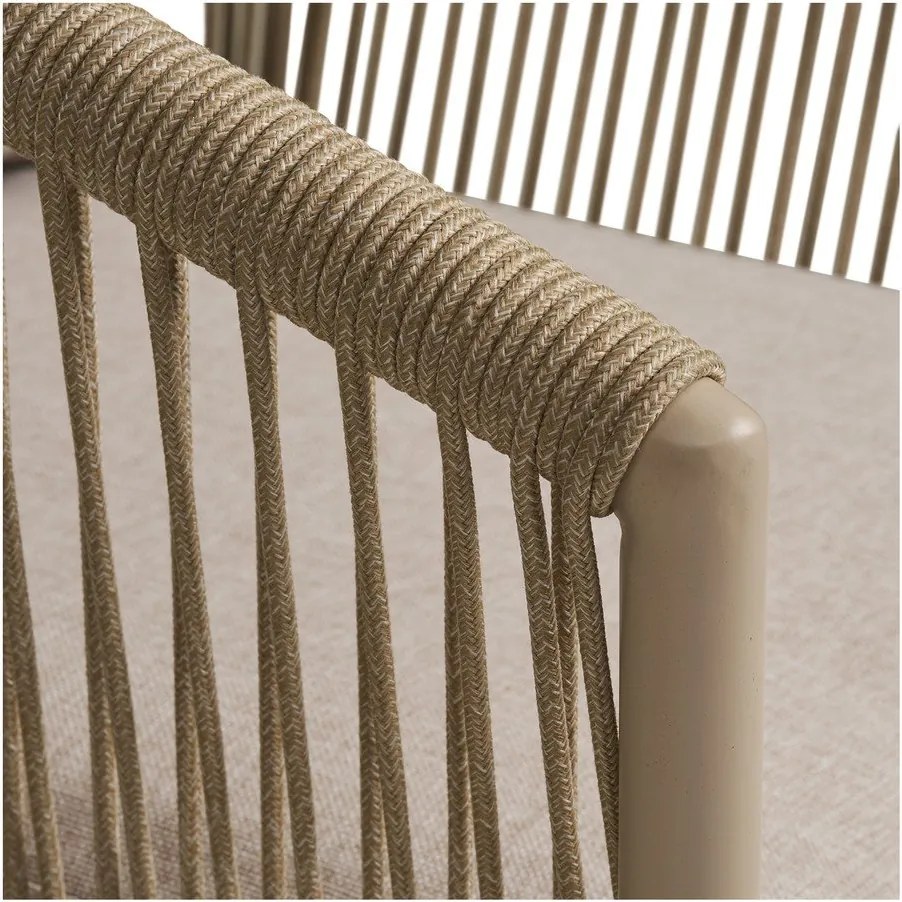 Бежов градински стол метален/подплатен Salerno – House Nordic