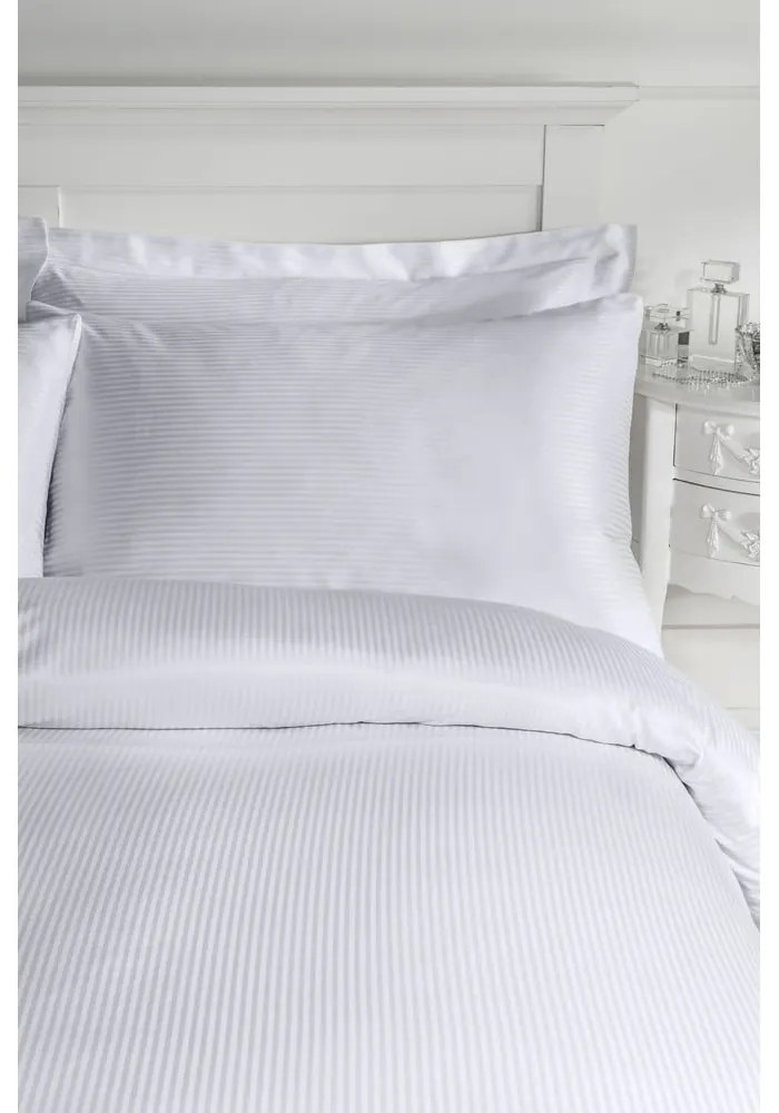 Сиво единично спално бельо 135x200 cm Satin Stripe - Catherine Lansfield