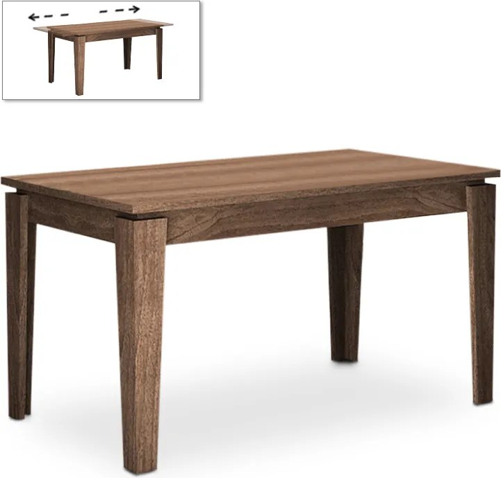Хелмут меламинов разширяващ се маса в орехов цвят 160/200x90x76см.