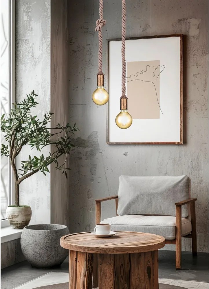 Висящо осветително тяло в месингов цвят ø 12 cm Rope – Trio