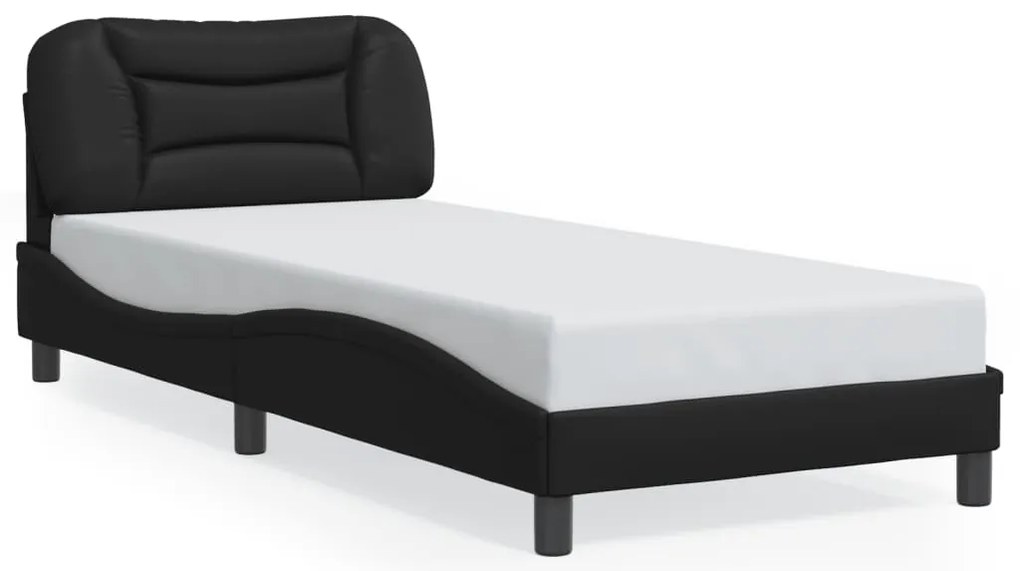 3207967 vidaXL Рамка за легло без матрак Hvar, черна,90x190 см изкуствена кожа