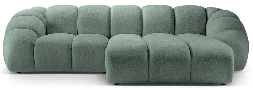 Светлозелен ъглов диван (десен ъгъл) Diana – Micadoni