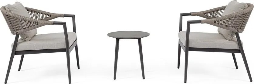 Алуминиев градински комплект за отдих в цвят каки/кафяво-сив за 2 Millor – Bizzotto