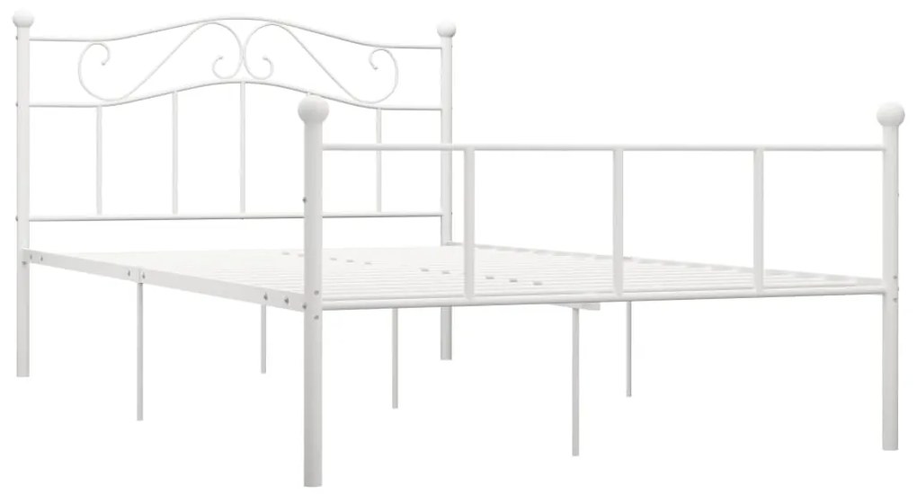 284518 vidaXL Рамка за легло, бяла, метал, 120x200 cм