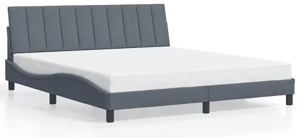 3207862 vidaXL Рамка за легло без матрак Hanko, тъмносива, 180x200 см, кадифе