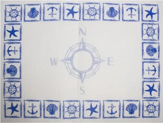 Хартиена подложка за хранене с декор "Море" 30x40см (T051)-ПАКЕТ 250бр LUNI PAPER - Horecano