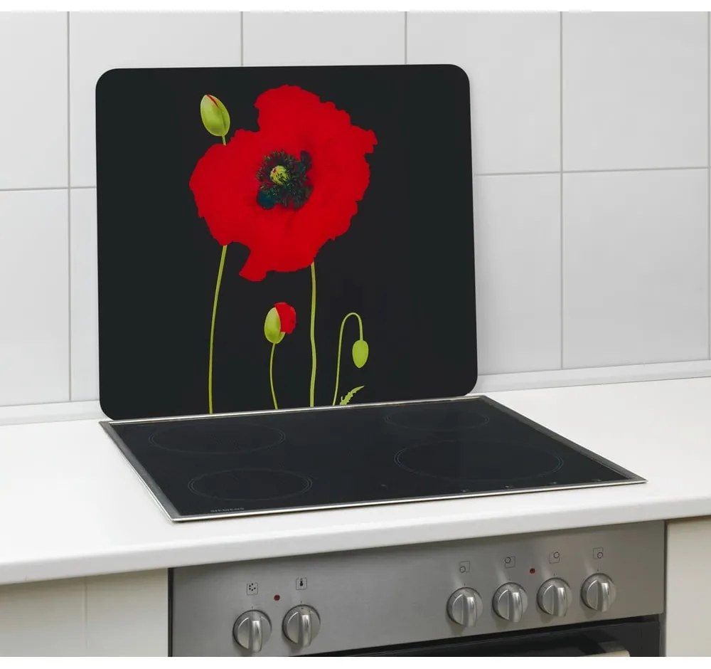 Капак за стена на готварска печка от закалено стъкло 50x56 cm Poppy - Maximex