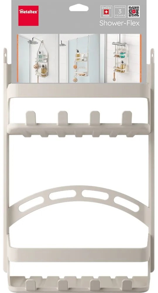 Сив висящ пластмасов рафт за баня – Metaltex