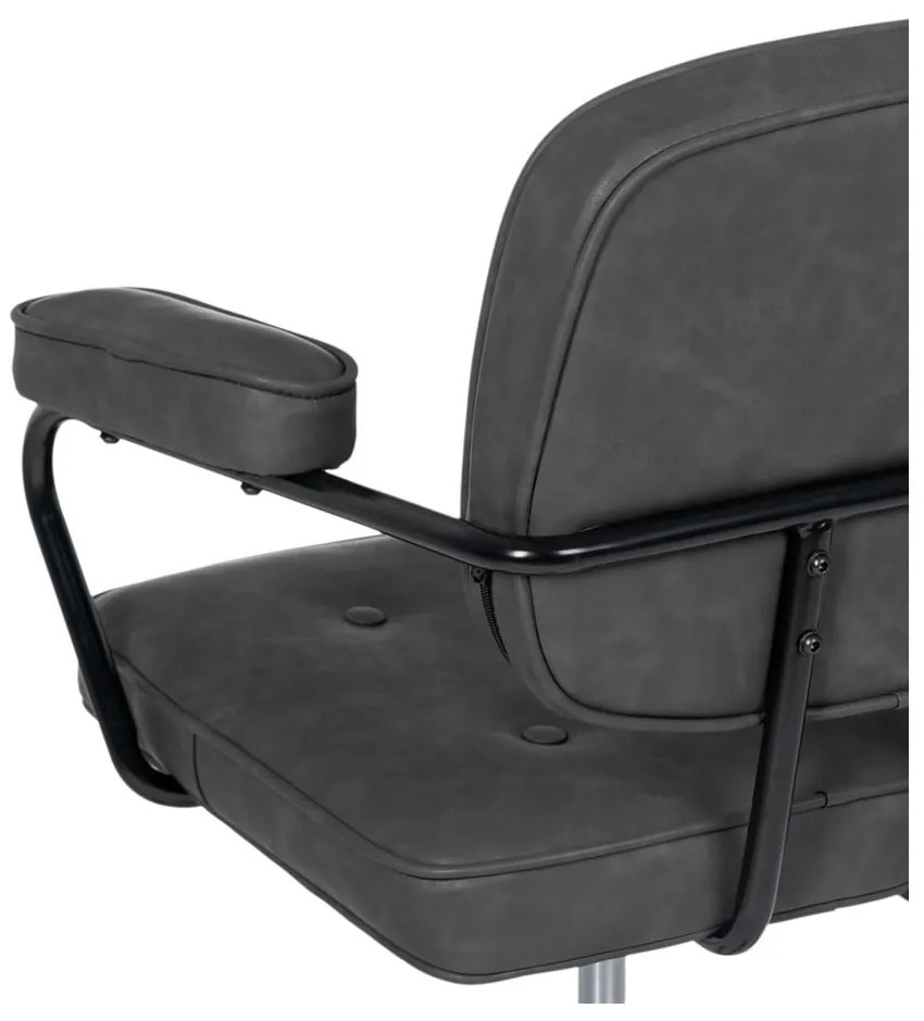 Антрацитен офис стол от имитация на кожа – Ixia