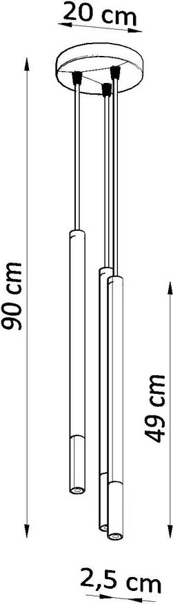 Черно/сребристo метално висящо осветително тяло ø 20 cm Asarot – Sollux