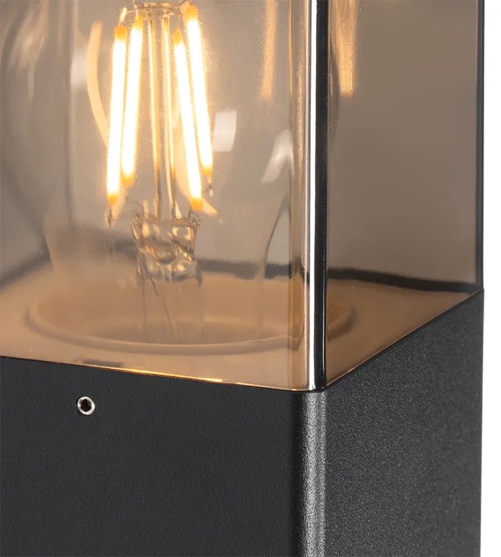 Модерна външна стенна лампа черна IP44 с опушено стъкло - Denmark