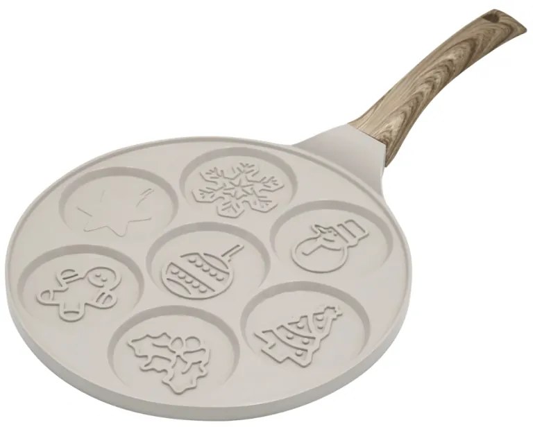 Тиган за палачинки Klausberg KB 7970, 26.5 см, 7 отделения, Незалепващо покритие, Индукция, Бежов