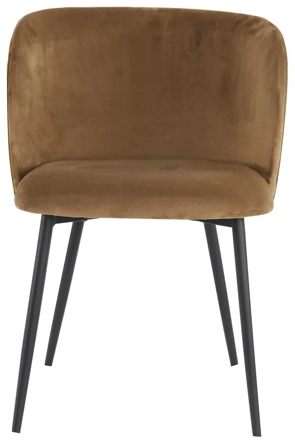 Кафяв кадифен стол за хранене Elyna - Light &amp; Living