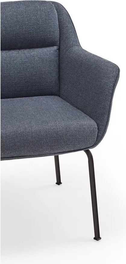 Син тапициран трапезен стол с подлакътници Sadira – Teulat