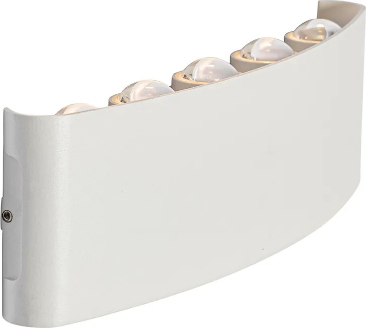 Външна стенна лампа бяла с LED 10-светлина IP54 - Silly