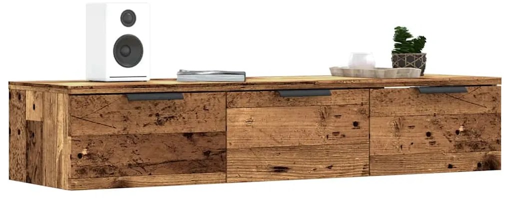856985 vidaXL Стенни шкафове Old Wood 102x30x20 cm Инженерна дървесина