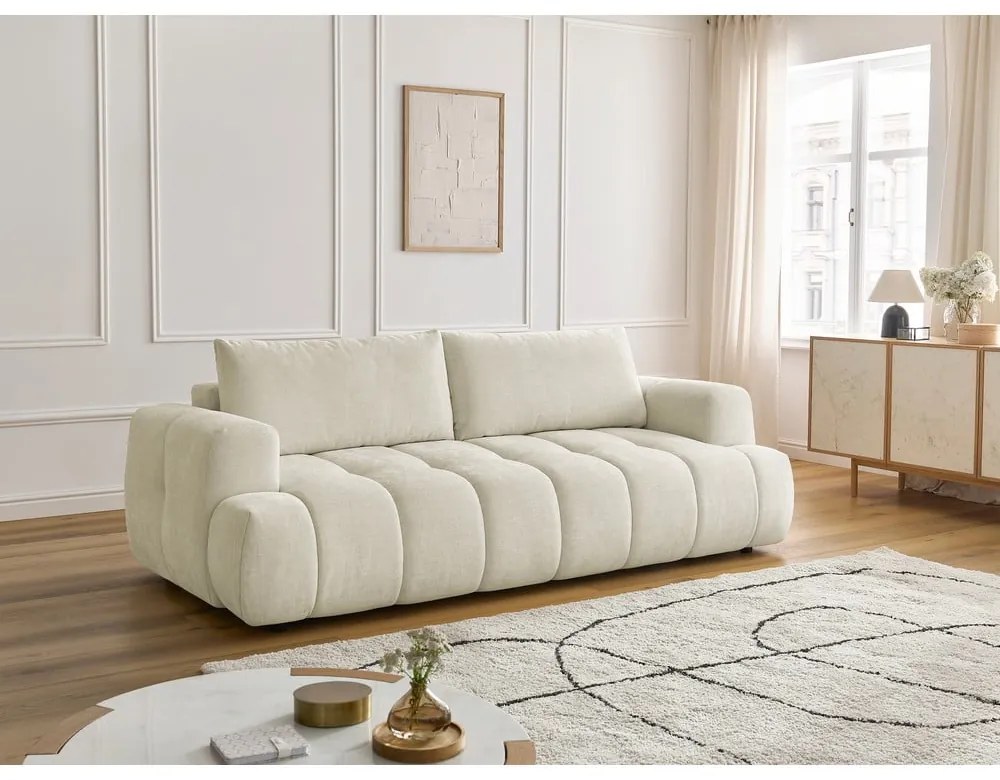 Бежов сгъваем/с място за съхранение диван 251 cm Fuji – Bobochic Paris