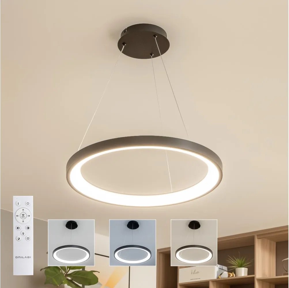 Brilagi - LED димируем полилей на тънък кабел FALCON SLIM LED/42W/230V Ø 50 см черен +ДУ