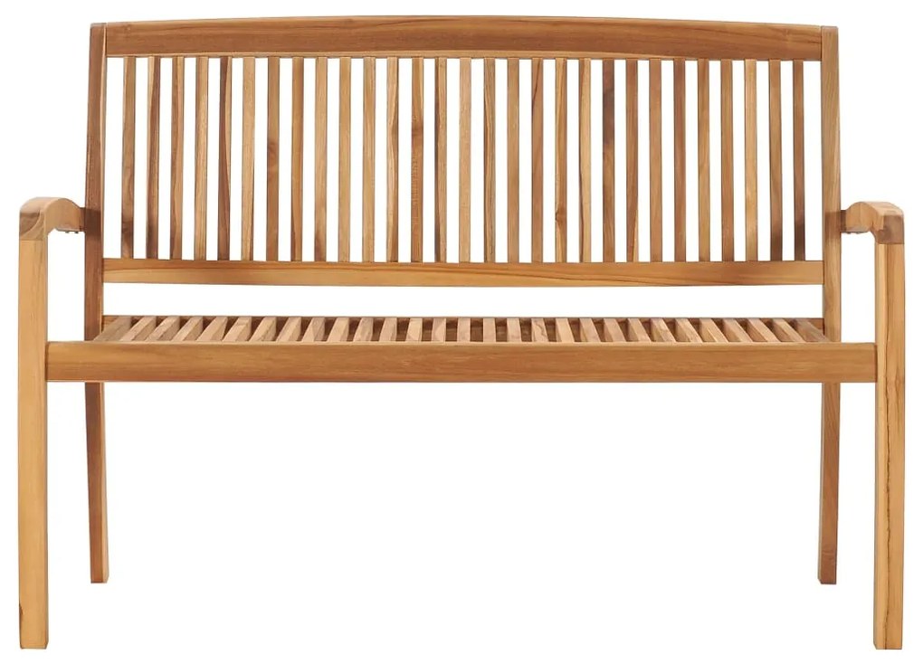 49388 vidaXL 2-местна стифираща градинска пейка 120 см тиково дърво масив