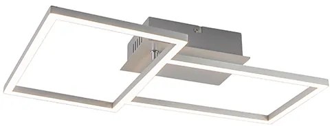 Квадратна таванна лампа от стомана с 3-степенен димер - Plazas Novo