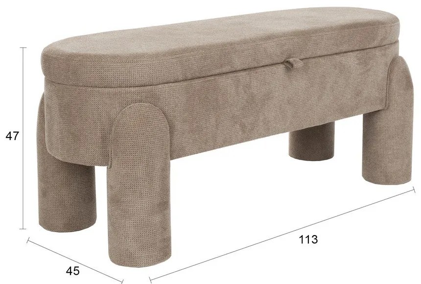 Светлокафява пейка Orly – White Label