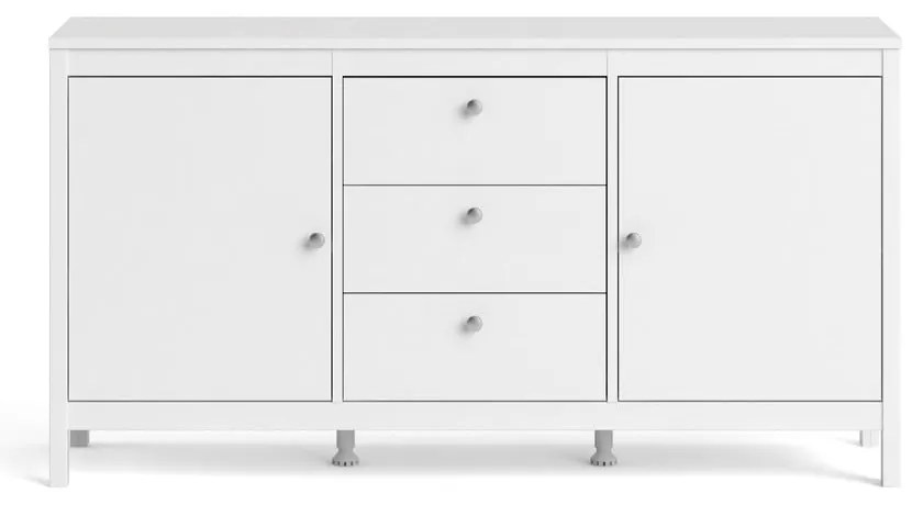 Бял нисък скрин 151x80 cm Madrid – Tvilum