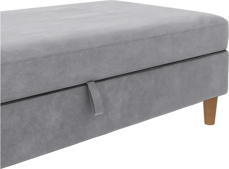 Светлосива кадифена табуретка Lilly – Støraa