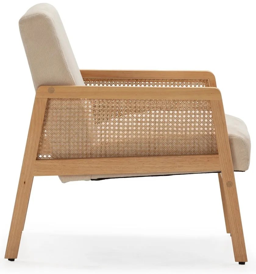 Бежов велурен фотьойл Debra – Marckeric