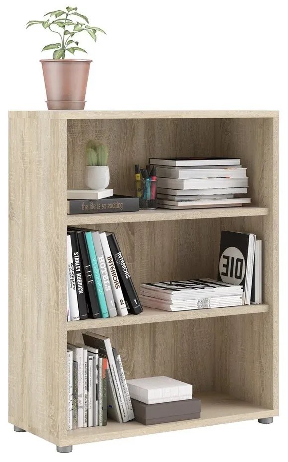 Модулен шкаф за книги в дъбов декор в естествен цвят 89x113 cm Prima - Tvilum