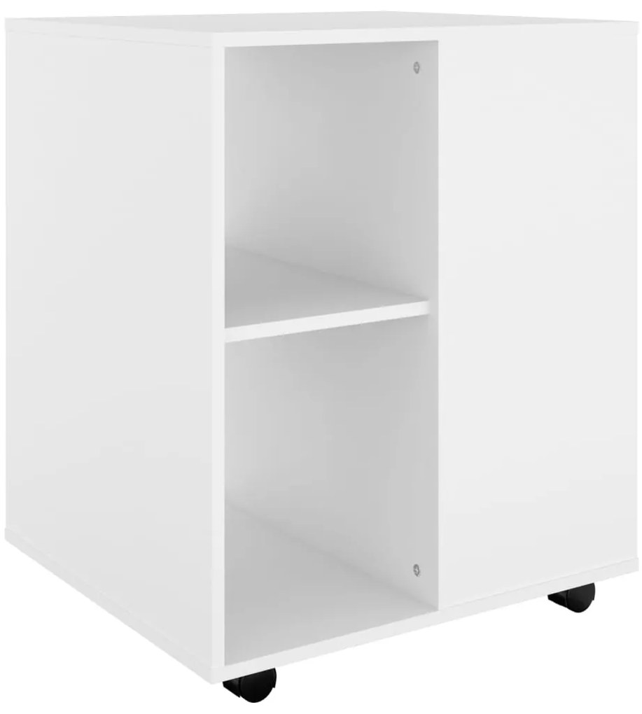 808458 vidaXL Подвижен шкаф, бял, 60x53x72 см, инженерно дърво