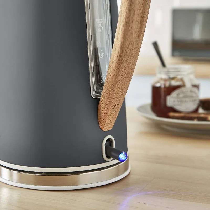 Разопакован: Електрическа кана Swan SK14610GRYN, 3000W, 1.7L, Неръждаема стомана, Миещ се филтър, Сив