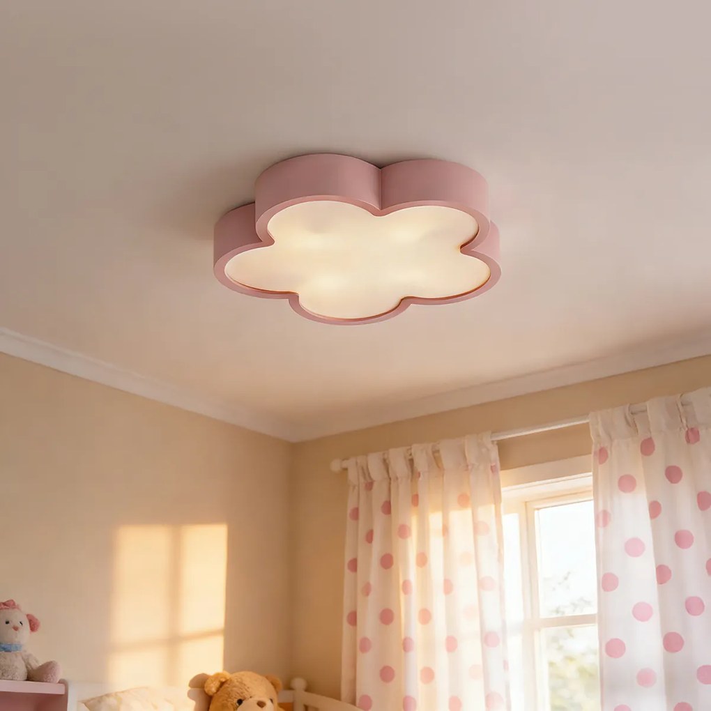 Детска таванна лампа розова и бяла - Lucille